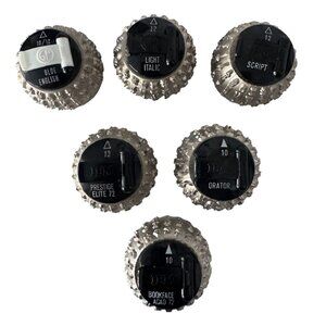 Set Of 6 IBM Selectric Typewriter Font Balls Olde English Light Italic Script Pr